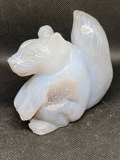 Agate Squirrel with Druzy