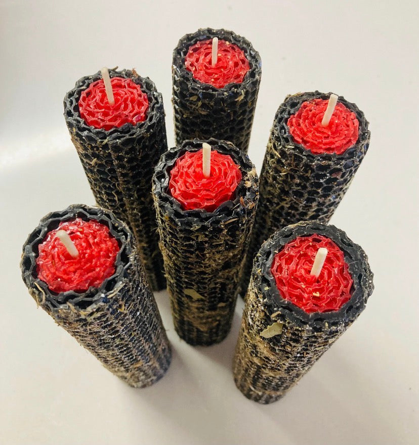 Return to sender rolled beeswax herbal ritual candle