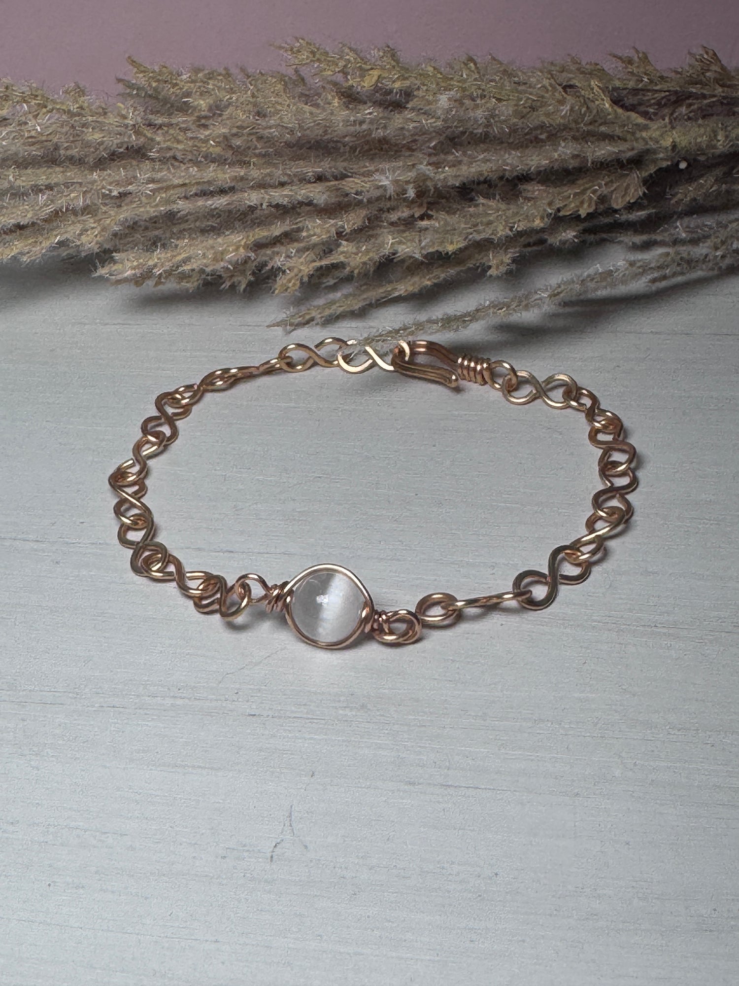 Gold Minimalist Selenite Gemstone Bracelet