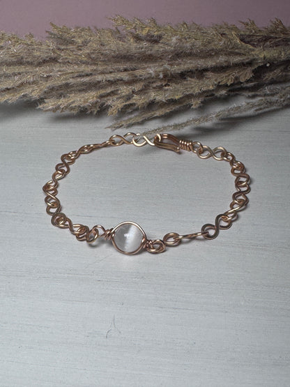 Gold Minimalist Selenite Gemstone Bracelet
