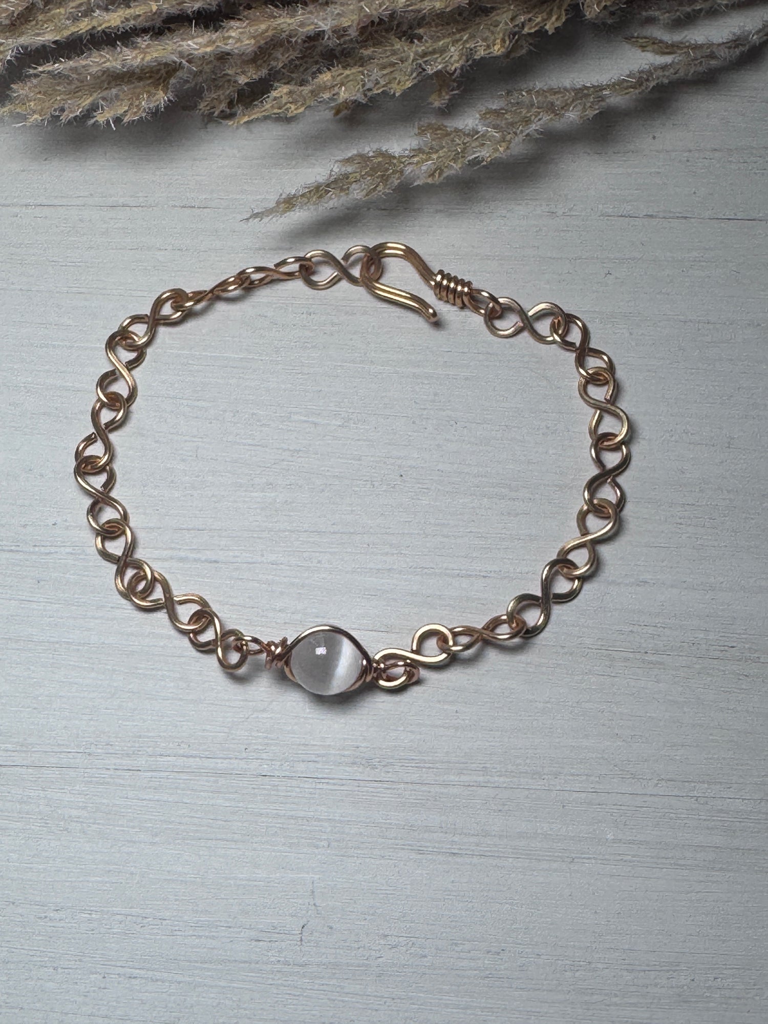 Gold Minimalist Selenite Gemstone Bracelet