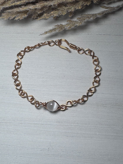Gold Minimalist Selenite Gemstone Bracelet