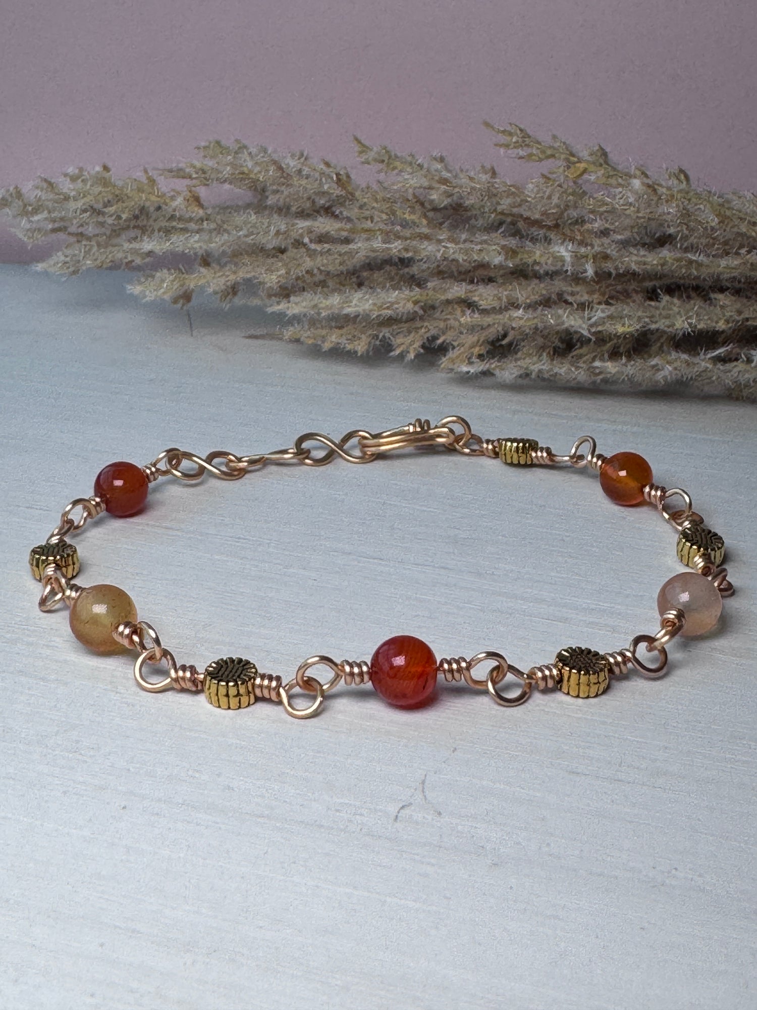 Red Agate Gemstone Bracelet