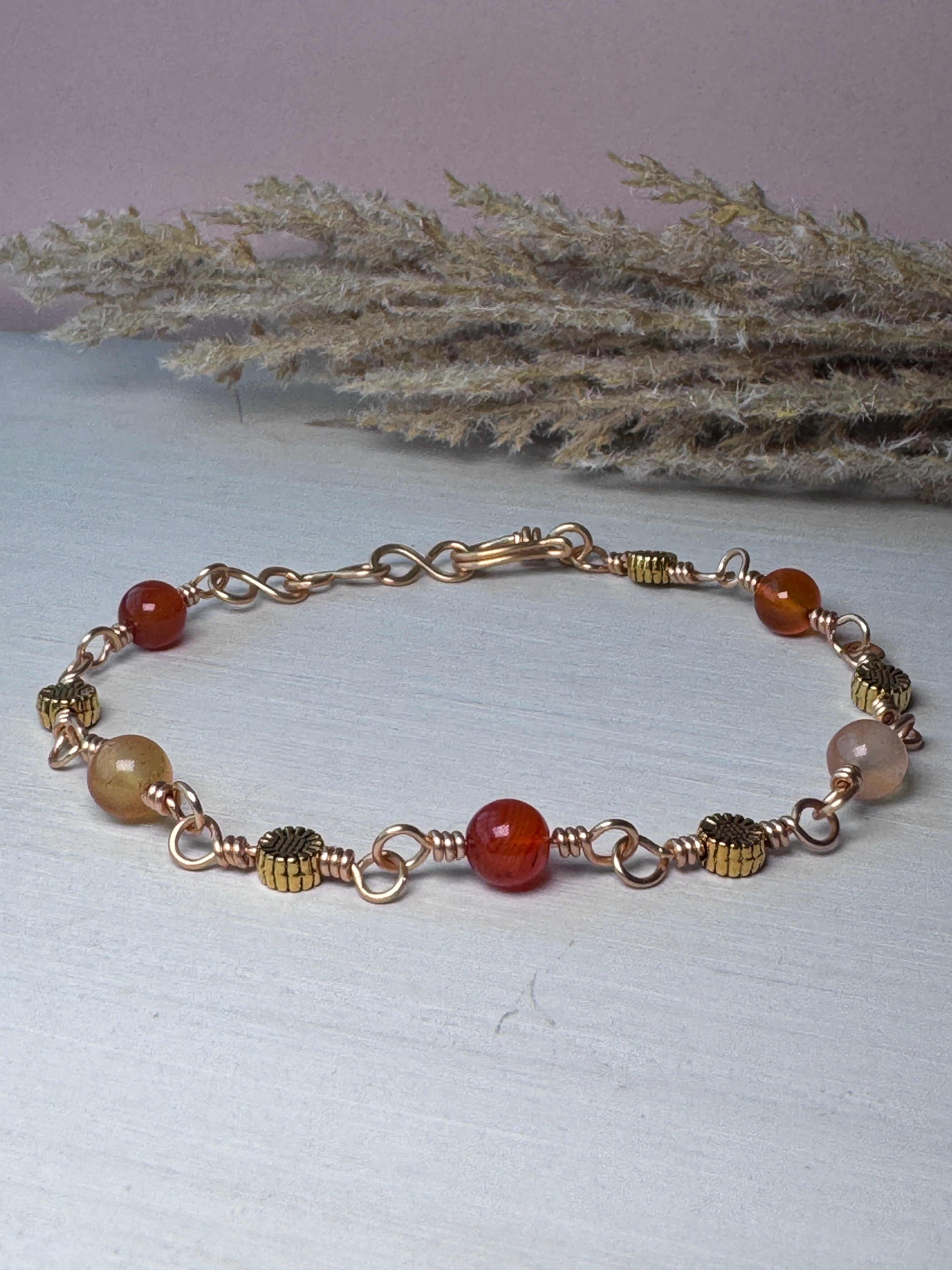 Red Agate Gemstone Bracelet