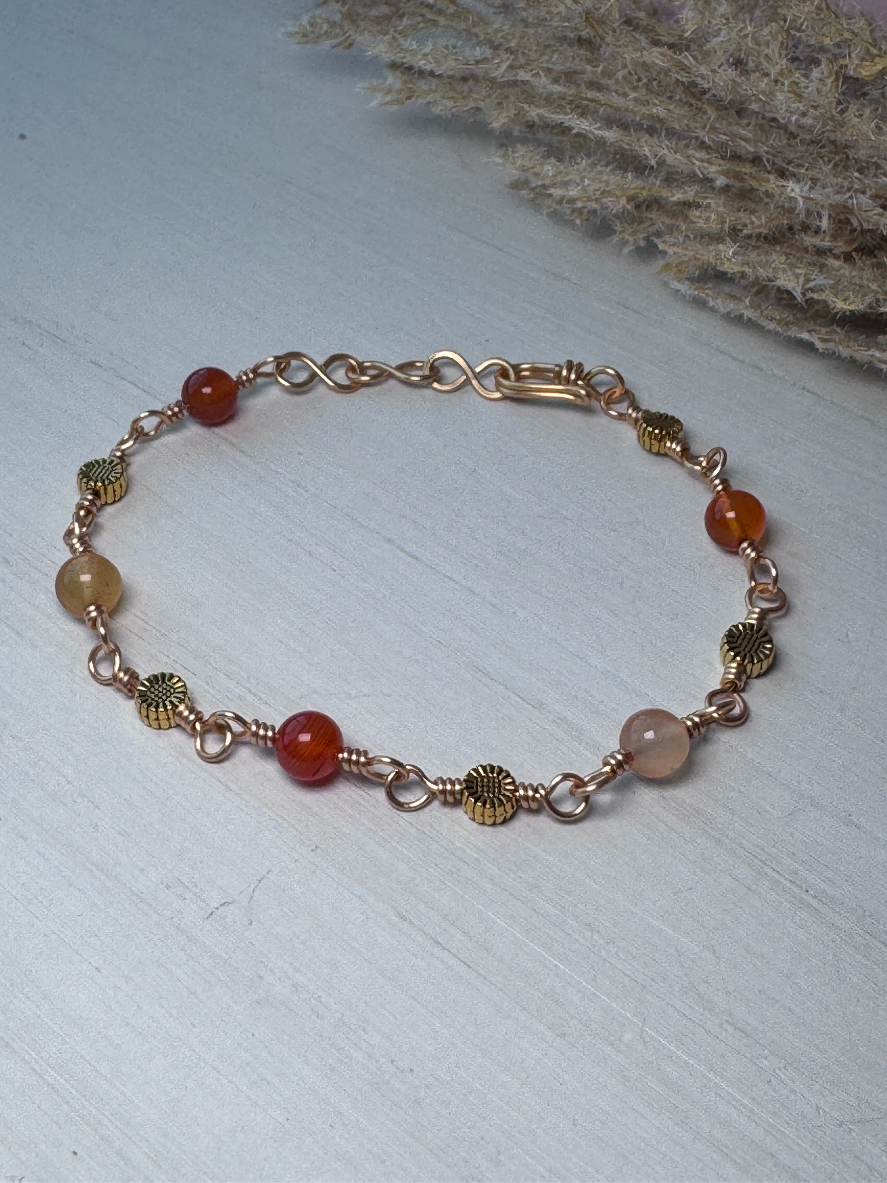 Red Agate Gemstone Bracelet