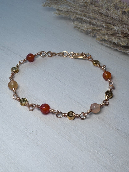 Red Agate Gemstone Bracelet