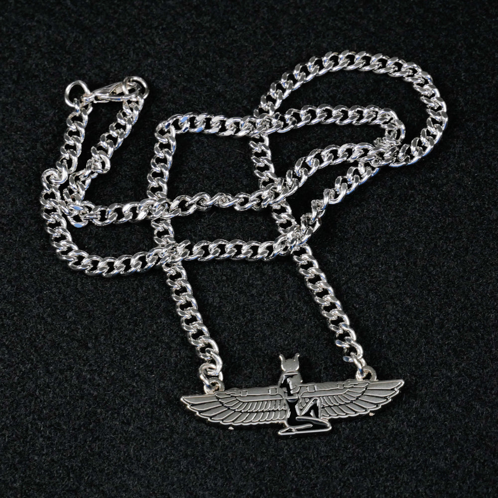 Egyptian Goddess Necklace, Winged Isis Pendant/Medallion, Pagan Mythology | Choose your Chain Size