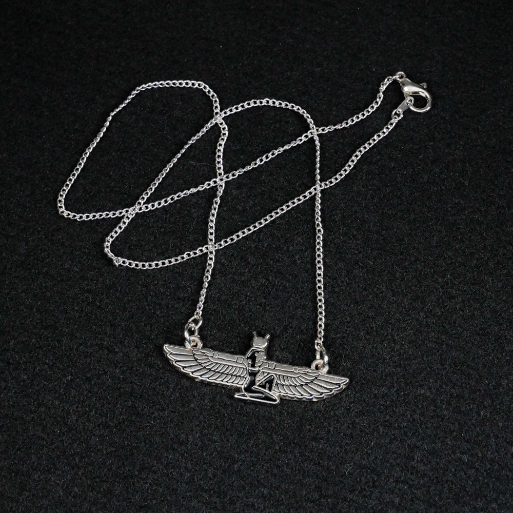 Egyptian Goddess Necklace, Winged Isis Pendant/Medallion, Pagan Mythology | Choose your Chain Size