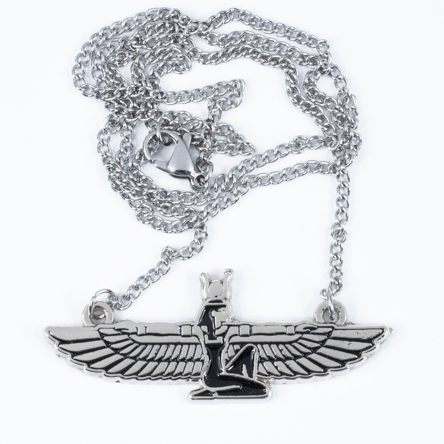 Egyptian Goddess Necklace, Winged Isis Pendant/Medallion, Pagan Mythology | Choose your Chain Size