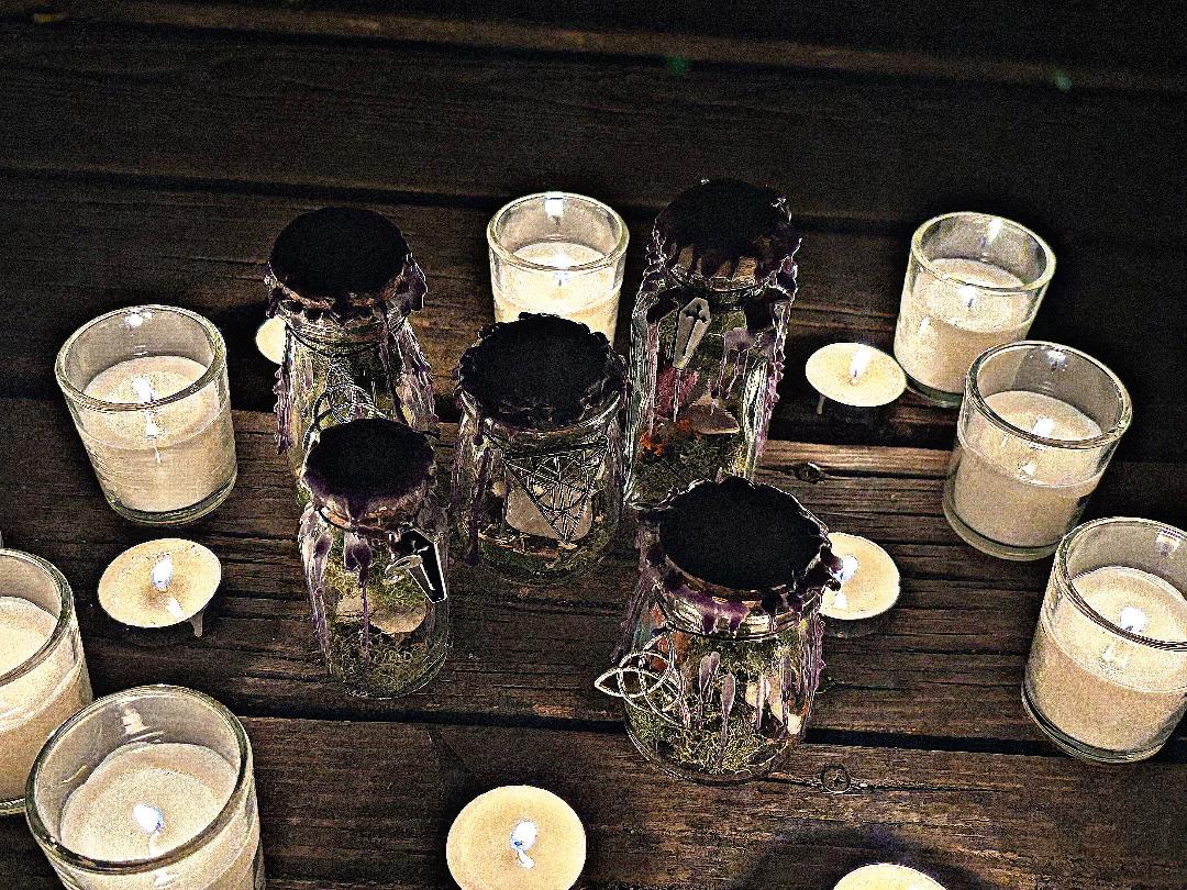 Samhain witch jars