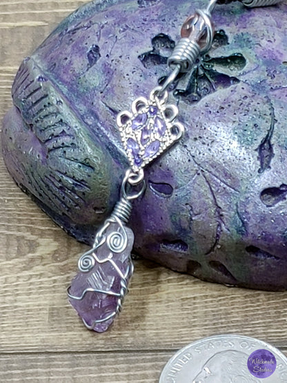 Amethyst Wire Wrap Necklace JN125