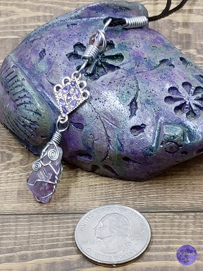 Amethyst Wire Wrap Necklace JN125