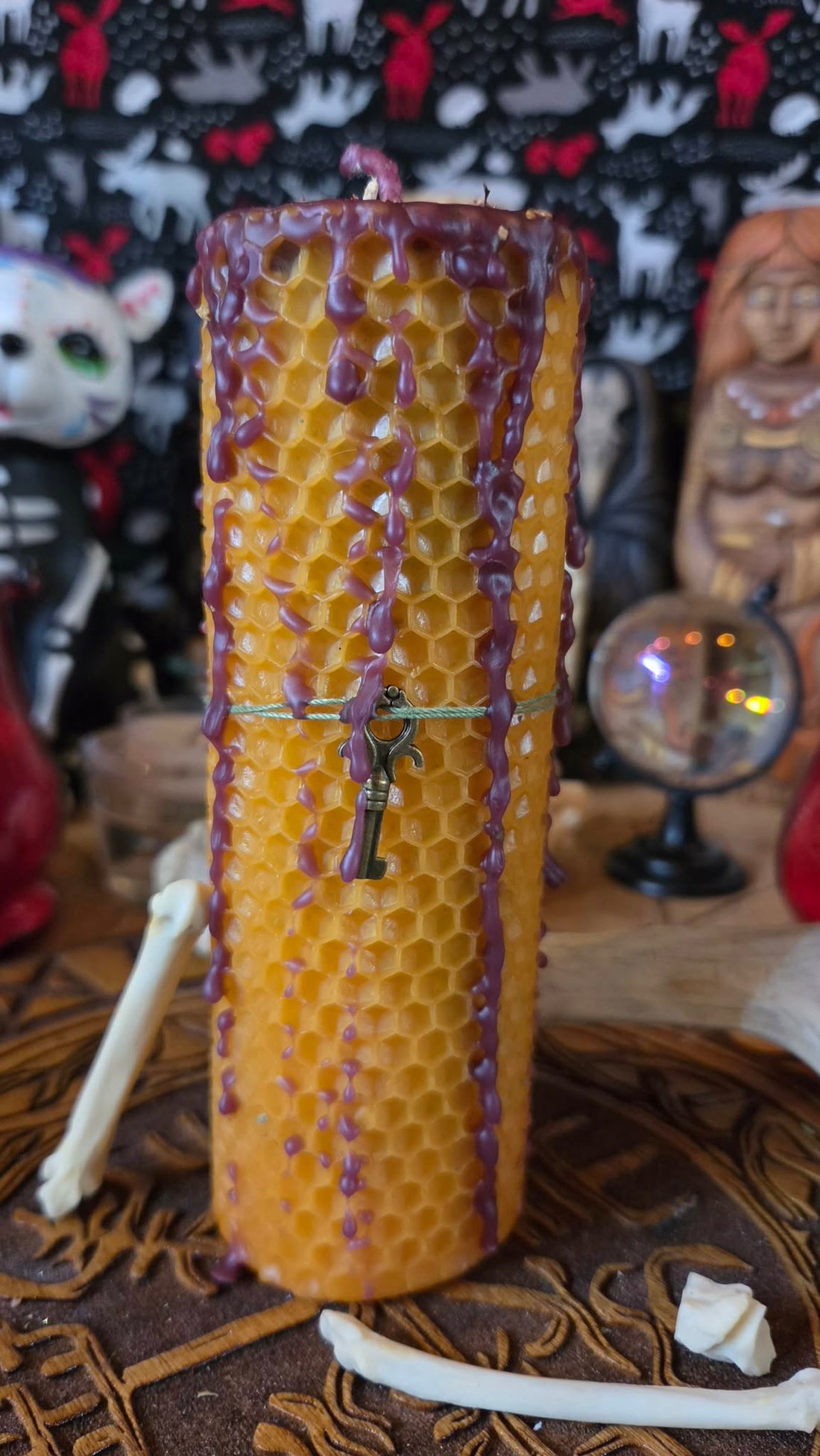 Kick Down the Door Seirdr Beeswax Spell Candle - A Flame for Breakthrough, Forceful Movement, and Refusing Continued Delay