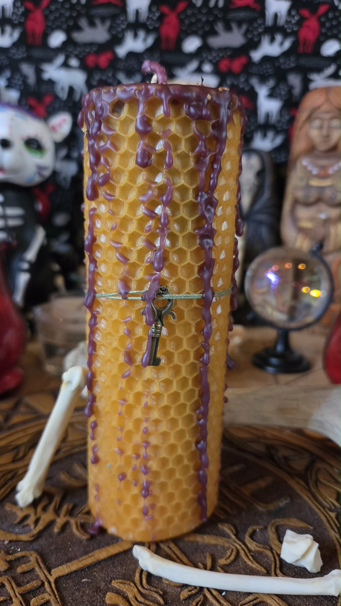 Kick Down the Door Seirdr Beeswax Spell Candle - A Flame for Breakthrough, Forceful Movement, and Refusing Continued Delay