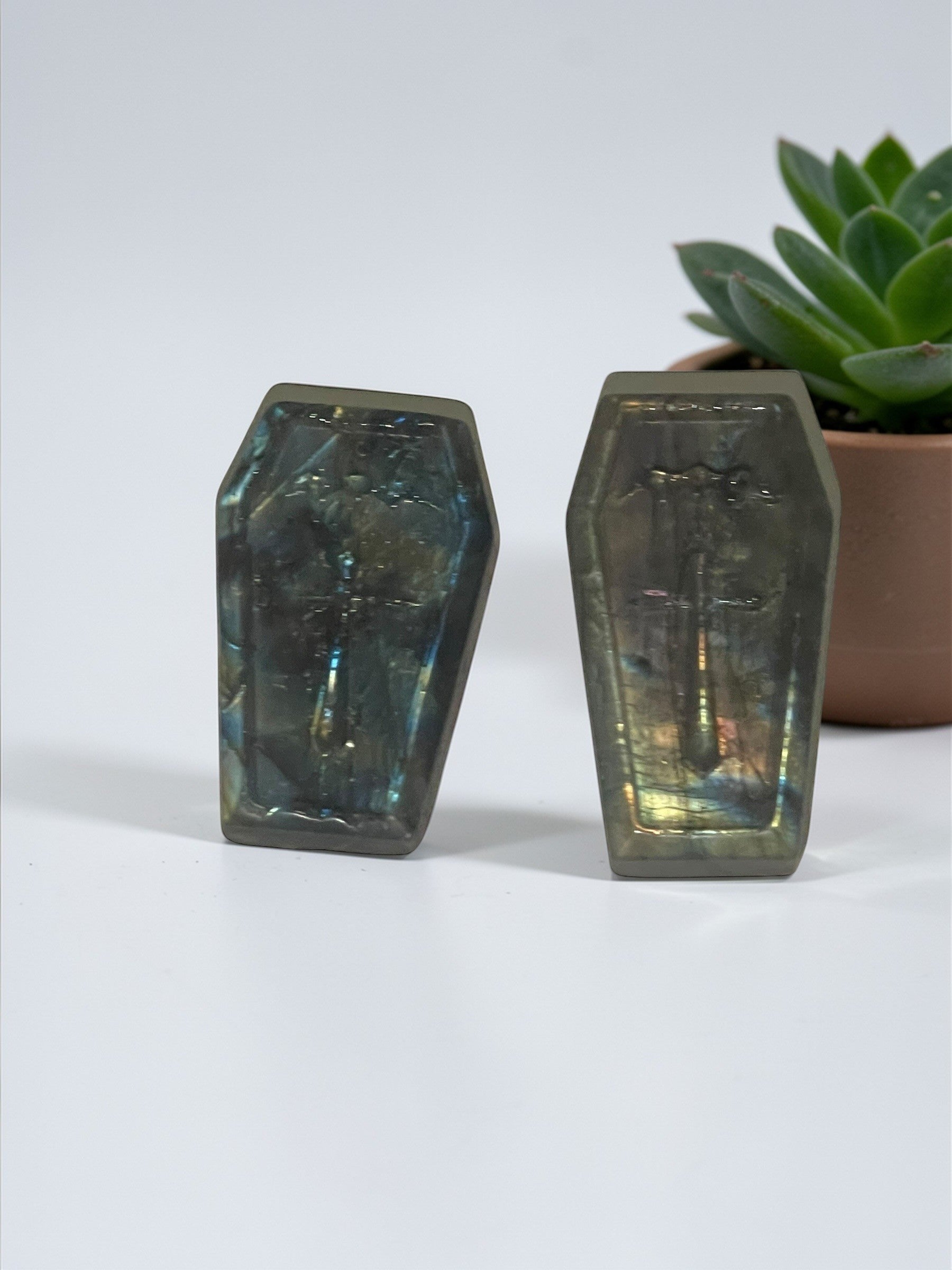 Labradorite Coffin Carvings