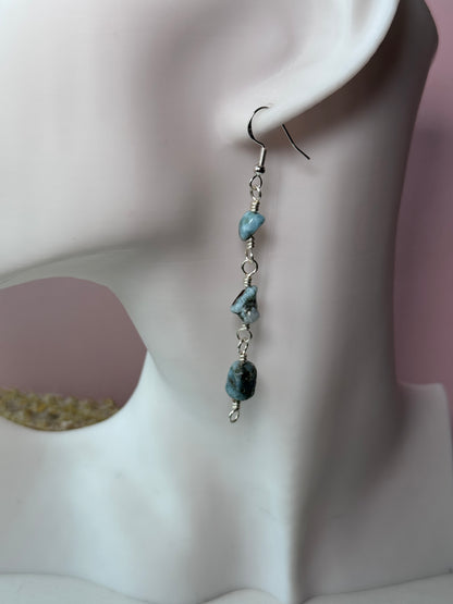 Sterling Silver Larimar Earrings