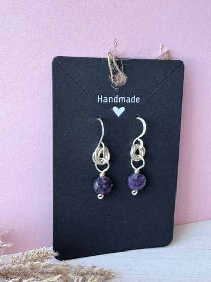 Lepidolite Dangle Earrings