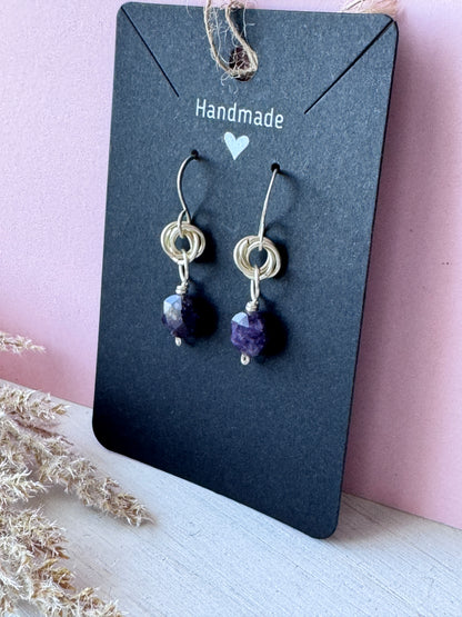 Lepidolite Dangle Earrings
