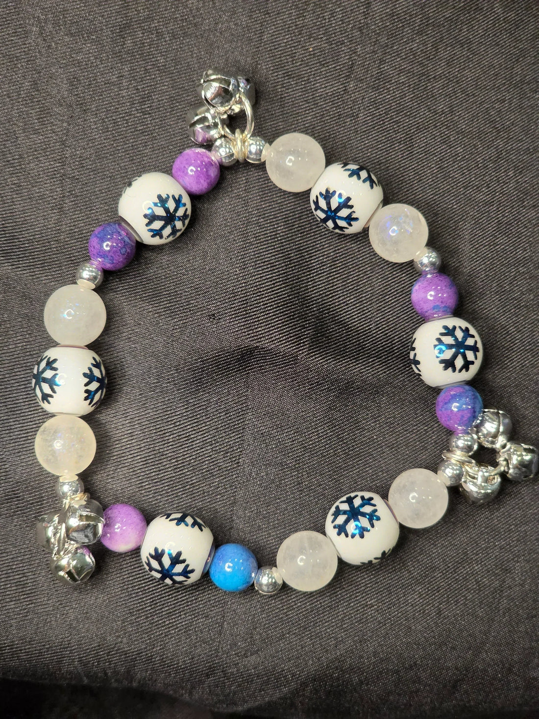 Dyed Purple Jade/ White Moonstone/ Snowflakes
