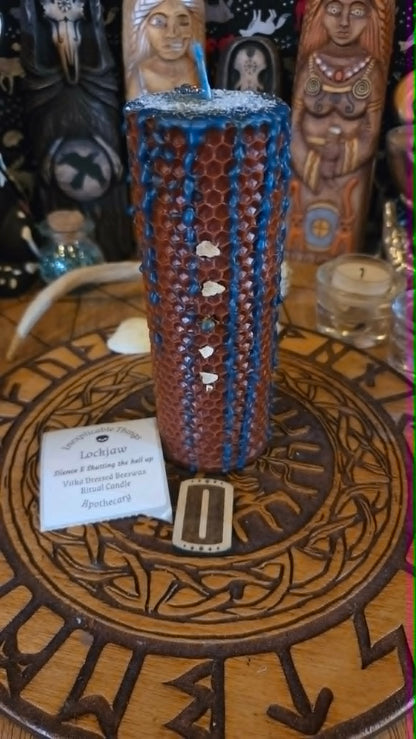 Lockjaw Seidr Beeswax Spell Candle - A Flame for Silence, Restriction, and the Ending of Harmful Speech