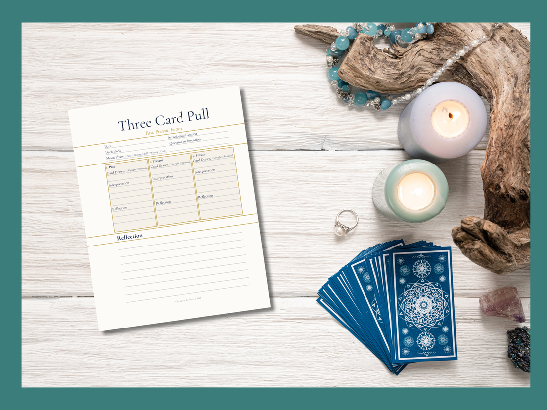 Tarot &amp; Oracle Spread Pages — Printable Journal Pages for Divination Practice