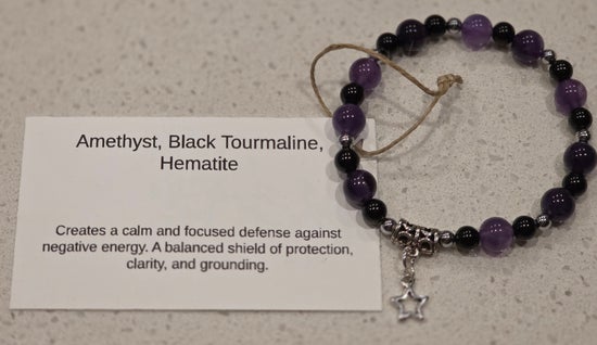 Amethyst/ Black Tourmaline/ Hematite