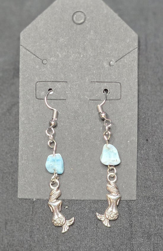 Mermaid and Larimar Earrings