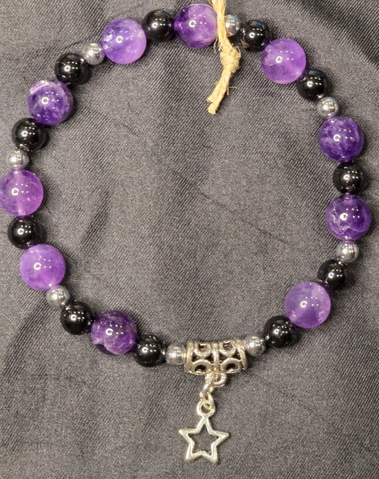 Amethyst/ Black Tourmaline/ Hematite