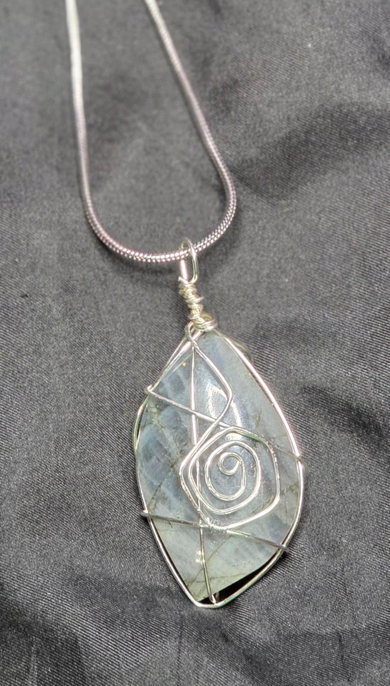 Labradorite Necklace with Spiral