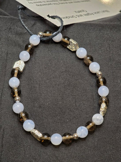 Blue Lace Agate/ Smokey Quartz