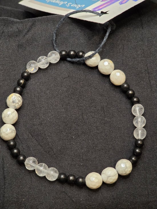 Clear Quartz/ Howlite/ Shungite