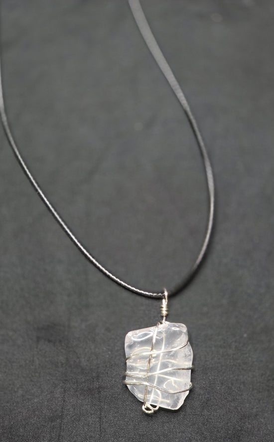 Wire Wrapped Clear Quartz Necklace