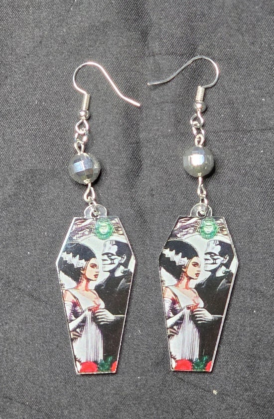 Frankenstein and Bride Earrings
