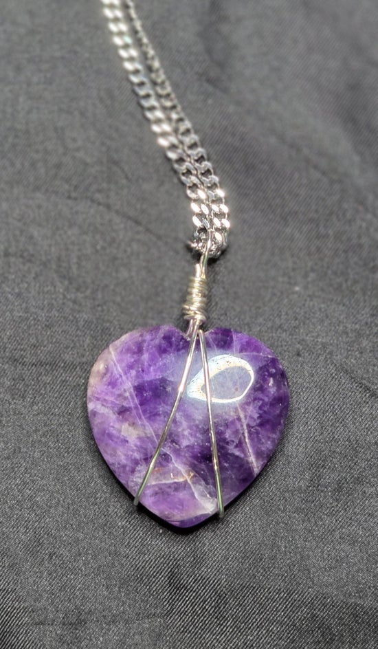 Amethyst Heart Necklace