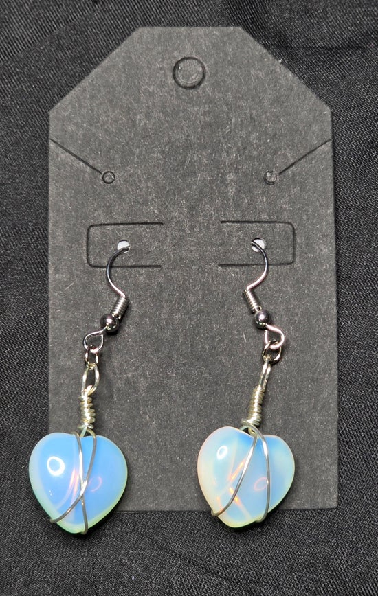 Opalite Heart Earrings