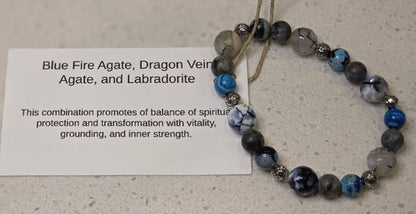 Blue Fire Agate/ Dragon Vein Agate/ Labradorite