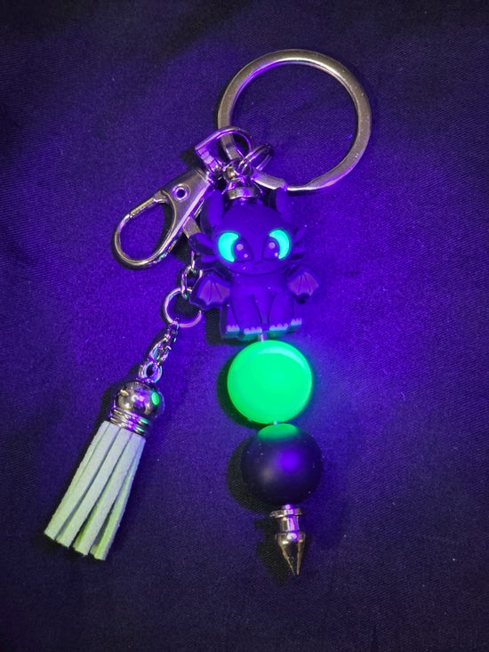 Dragon Keychain with Luminous Beads