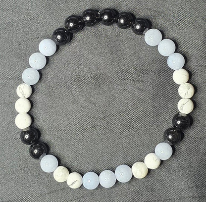 Black Obsidian/ Blue Chalcedony/ Howlite