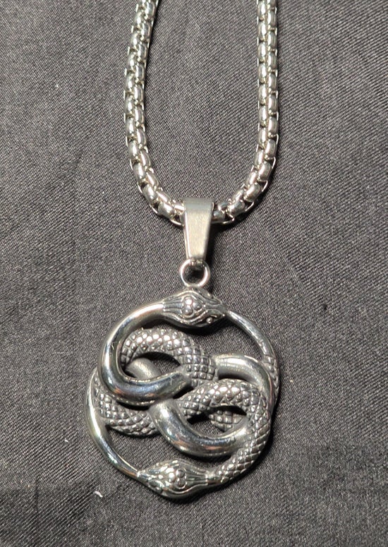 Intertwined Double Snake Necklace