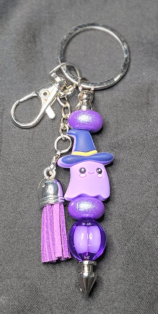 Purple Witch Ghost Keychain