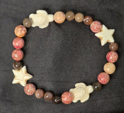 Fossil Coral/ Howlite/ Petrified Wood/ Turtle