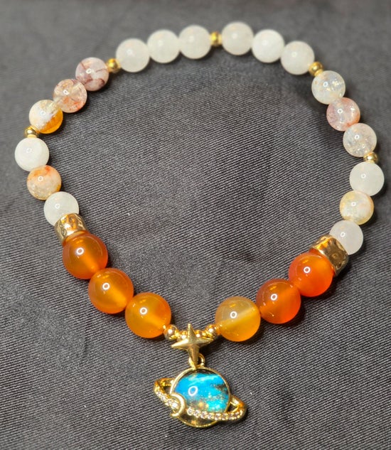 Citrine/ Red Agate/ White Jade/ with Earth