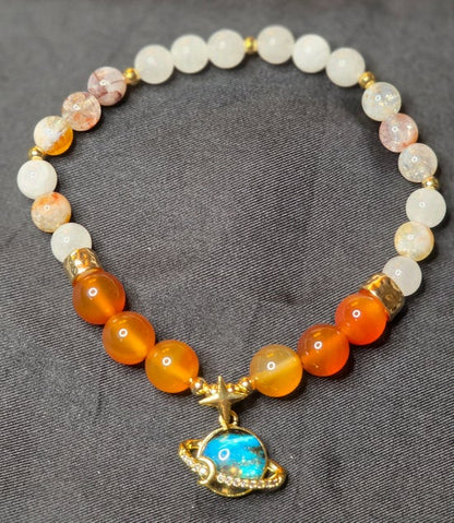 Citrine/ Red Agate/ White Jade/ with Earth
