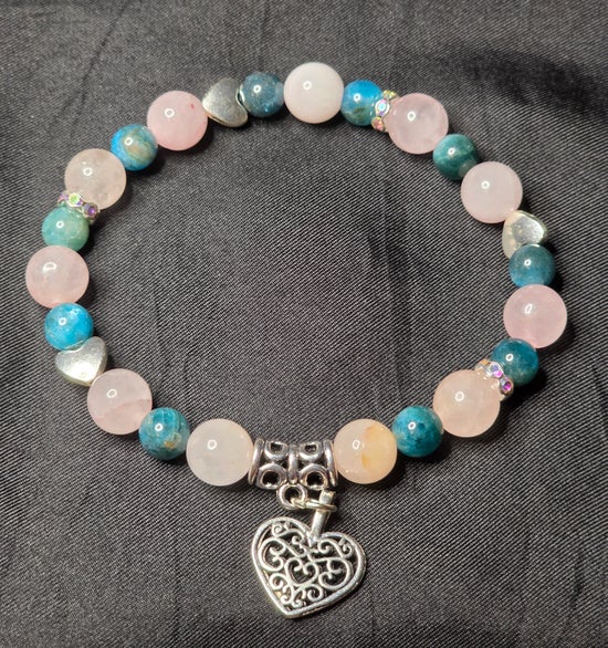 Apatite/ Rose Quartz/ with Heart