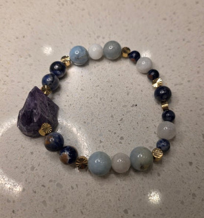 Amethyst/ Aquamarine/ Rainbow Moonstone/ Sodalite