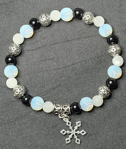 Black Obsidian/ Opalite/ White Jade
