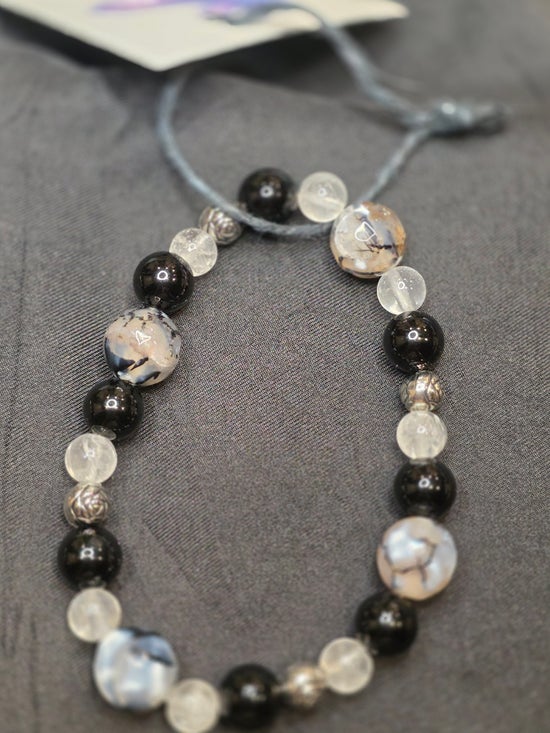 Black Onyx/ Clear Quartz/ Dragon Agate