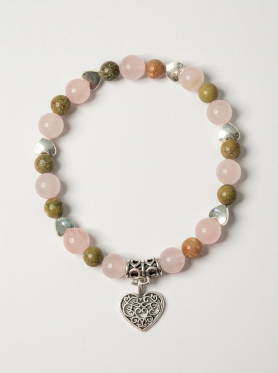 Rose Quartz/ Unakite/ Heart