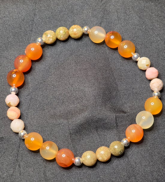 Carnelian/ Pink Opal/ Unakite