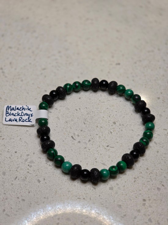 Black Onyx/ Lava Rock/ Malachite